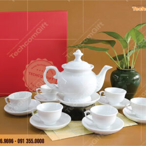 Bộ Ấm Chén Sứ Trắng