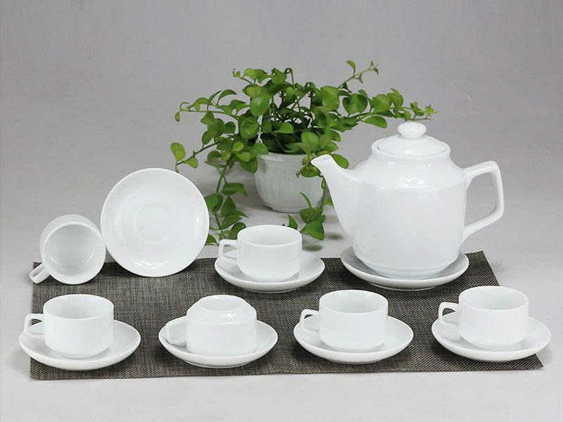 Bộ Ấm Chén Sứ Trắng