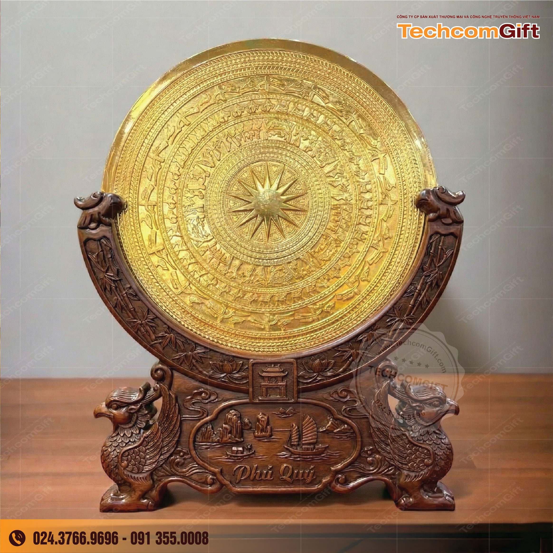 Biểu Trưng Gỗ Đồng Để Bàn